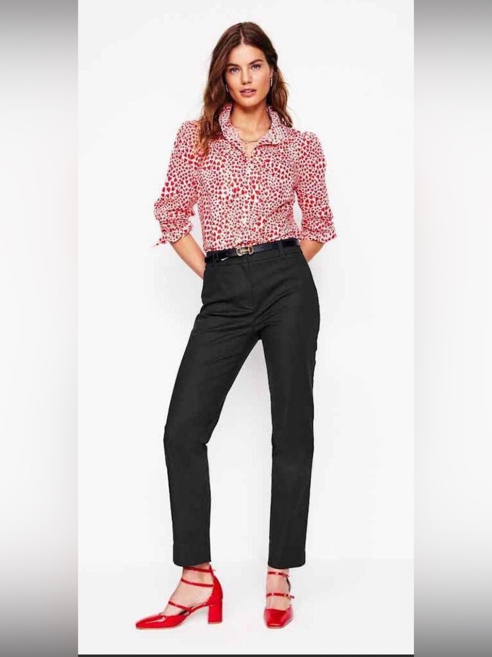 Boden Richmond 7/8 Trouser Pants in Black Size 8 Long